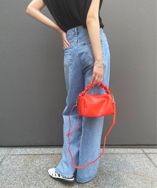 StyleSea（スタイルシー）の「ブリーチデニムストレートワイドパンツ（デニムパンツ・レディース・ライトブルー・FREE）」の10枚目の写真