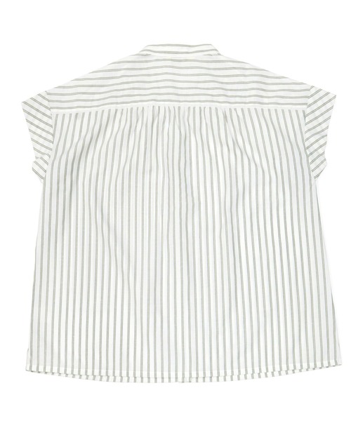 TOKYO SHIRTS(トウキョウシャツ)の「フレンチスリーブ ヘンリーネックブラウス(シャツ/ブラウス・レディース・ライトベージュ/ダークオレンジ・M/L/LL)」の9枚目の写真