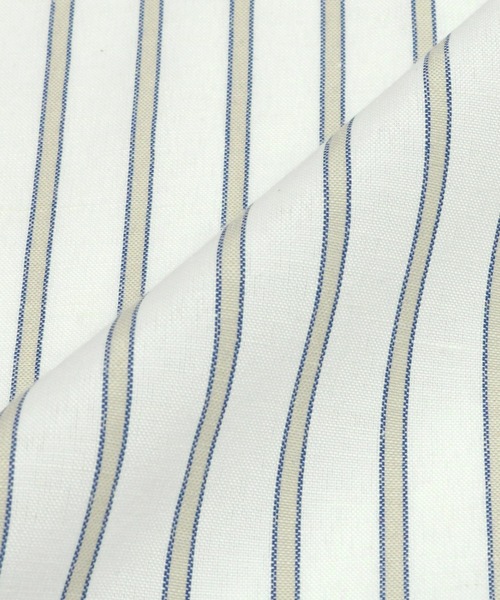 TOKYO SHIRTS(トウキョウシャツ)の「フレンチスリーブ ヘンリーネックブラウス(シャツ/ブラウス・レディース・ライトベージュ/ダークオレンジ・M/L/LL)」の5枚目の写真