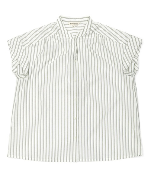 TOKYO SHIRTS(トウキョウシャツ)の「フレンチスリーブ ヘンリーネックブラウス(シャツ/ブラウス・レディース・ライトベージュ/ダークオレンジ・M/L/LL)」の17枚目の写真