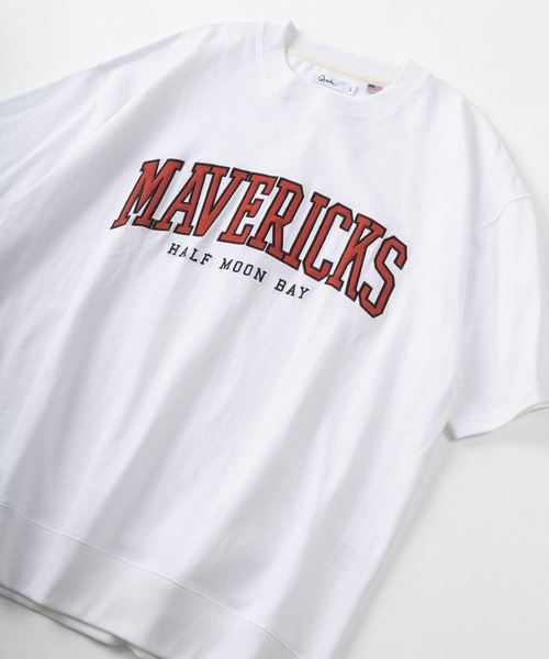 make a ray!(メイク ア レイ!)の「ビッグシルエット アップリケ刺繍 半袖スウェットTシャツ/カレッジロゴ/アーチロゴ/【USAコットン】(Tシャツ/カットソー・レディース・ホワイト/ベージュ/ブルー/グリーン/ホワイト系その他/スミクロ・M/L)」の22枚目の写真