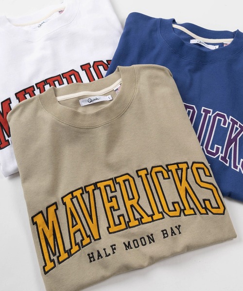 make a ray!(メイク ア レイ!)の「ビッグシルエット アップリケ刺繍 半袖スウェットTシャツ/カレッジロゴ/アーチロゴ/【USAコットン】(Tシャツ/カットソー・レディース・ホワイト/ベージュ/ブルー/グリーン/ホワイト系その他/スミクロ・M/L)」の9枚目の写真