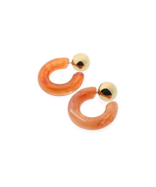 VIS（ビス）の「２WAYバックキャッチマブールフープピアス（ピアス（両耳用）・レディース・オレンジ/マスタード/その他・FREE）」の3枚目の写真