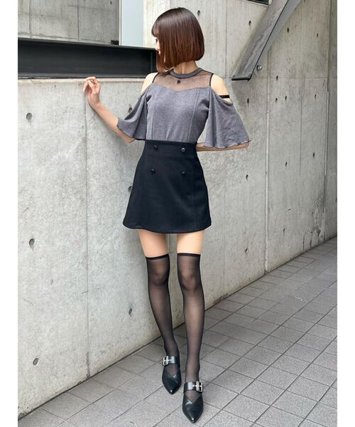 EATME（イートミー）の「ダブルボタンミニスカート（セットアップ可能）（スカート・レディース・ベージュ/その他1/ブラック・SMALL/MEDIUM）」の10枚目の写真