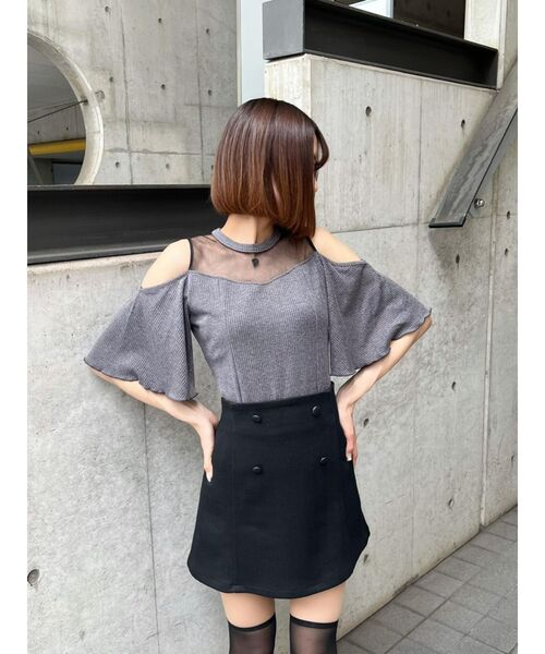 EATME（イートミー）の「ダブルボタンミニスカート（セットアップ可能）（スカート・レディース・ベージュ/その他1/ブラック・SMALL/MEDIUM）」の7枚目の写真