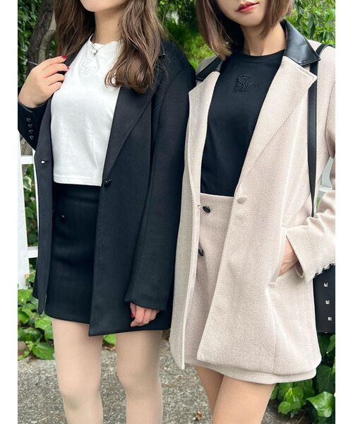 EATME（イートミー）の「ダブルボタンミニスカート（セットアップ可能）（スカート・レディース・ベージュ/その他1/ブラック・SMALL/MEDIUM）」の8枚目の写真