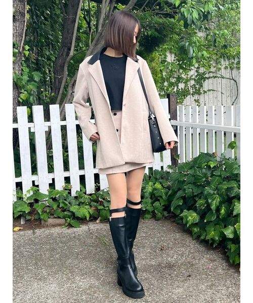 EATME（イートミー）の「ダブルボタンミニスカート（セットアップ可能）（スカート・レディース・ベージュ/その他1/ブラック・SMALL/MEDIUM）」の14枚目の写真