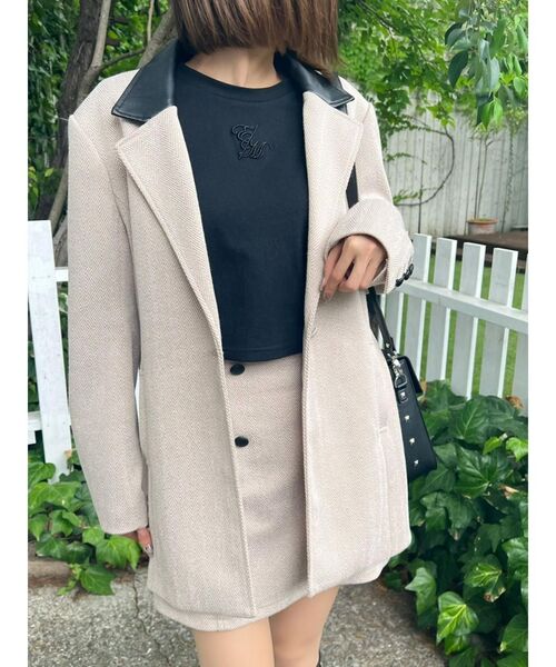 EATME（イートミー）の「ダブルボタンミニスカート（セットアップ可能）（スカート・レディース・ベージュ/その他1/ブラック・SMALL/MEDIUM）」の5枚目の写真