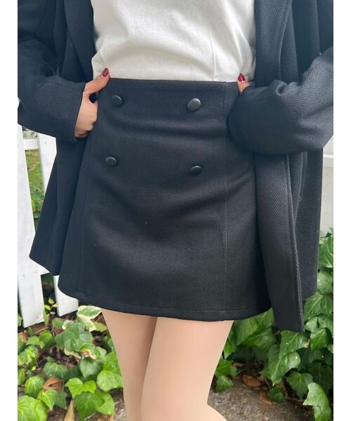 EATME（イートミー）の「ダブルボタンミニスカート（セットアップ可能）（スカート・レディース・ベージュ/その他1/ブラック・SMALL/MEDIUM）」の16枚目の写真