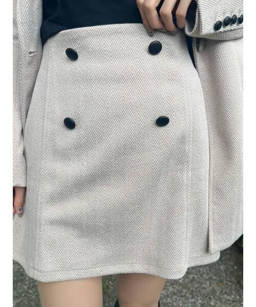 EATME（イートミー）の「ダブルボタンミニスカート（セットアップ可能）（スカート・レディース・ベージュ/その他1/ブラック・SMALL/MEDIUM）」の17枚目の写真