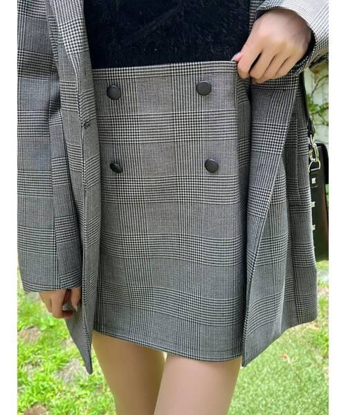 EATME（イートミー）の「ダブルボタンミニスカート（セットアップ可能）（スカート・レディース・ベージュ/その他1/ブラック・SMALL/MEDIUM）」の19枚目の写真