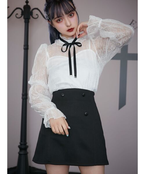 EATME（イートミー）の「ダブルボタンミニスカート（セットアップ可能）（スカート・レディース・ベージュ/その他1/ブラック・SMALL/MEDIUM）」の20枚目の写真