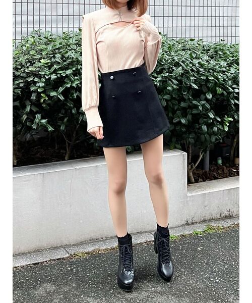 EATME（イートミー）の「ダブルボタンミニスカート（セットアップ可能）（スカート・レディース・ベージュ/その他1/ブラック・SMALL/MEDIUM）」の22枚目の写真