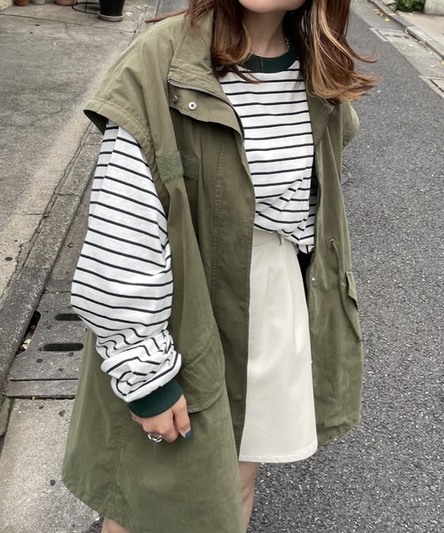 WEGO（ウィゴー）の「WEGO/2WAYモッズコート（モッズコート・レディース・ホワイト/カーキ・FREE）」の9枚目の写真