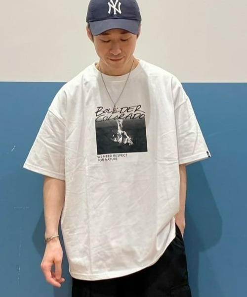 CAMP7（キャンプセブン）の「【CAMP7】フォトグラフィックＴシャツ（Tシャツ/カットソー・メンズ・グリーン/ブラック/ホワイト・L/XL/M/S）」の2枚目の写真