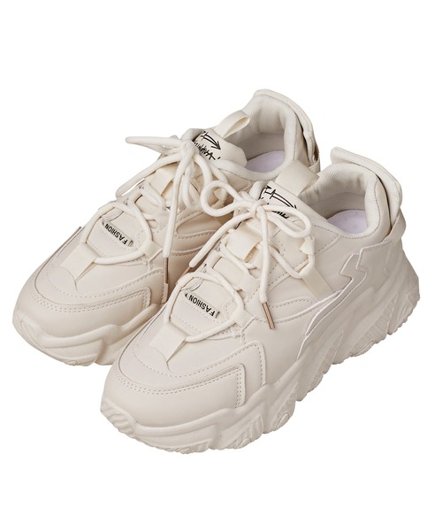 GeeRA（ジーラ）の「厚底ボリュームソールスニーカー（スニーカー・レディース・ホワイト/ベージュ・SMALL/MEDIUM/LARGE/X-LARGE）」の7枚目の写真