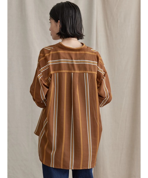 AMERICAN HOLIC（アメリカンホリック）の「シアーストライプシャツ（シャツ/ブラウス・レディース・ブラウン/キャメル・FREE）」の21枚目の写真