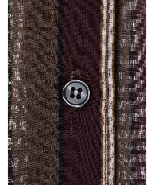 AMERICAN HOLIC（アメリカンホリック）の「シアーストライプシャツ（シャツ/ブラウス・レディース・ブラウン/キャメル・FREE）」の7枚目の写真