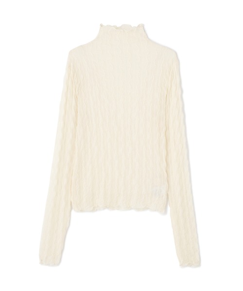 N.（N. Natural Beauty Basic）（エヌエヌナチュラルビューティーベーシック）の「【松井愛莉さん着用】◆シアーウェーブカットソー（Tシャツ/カットソー・レディース・ブラック/パープル/オフホワイト/マスタード・MEDIUM）」の20枚目の写真