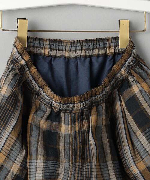 SUPP. no one else （サップノーワンエルス）の「＜SUPP.NO ONE ELSE＞麻チェック パンツ -ウォッシャブル-（その他パンツ・レディース・ネイビー・FREE）」の5枚目の写真