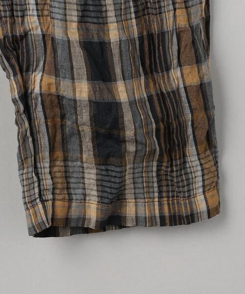 SUPP. no one else （サップノーワンエルス）の「＜SUPP.NO ONE ELSE＞麻チェック パンツ -ウォッシャブル-（その他パンツ・レディース・ネイビー・FREE）」の2枚目の写真