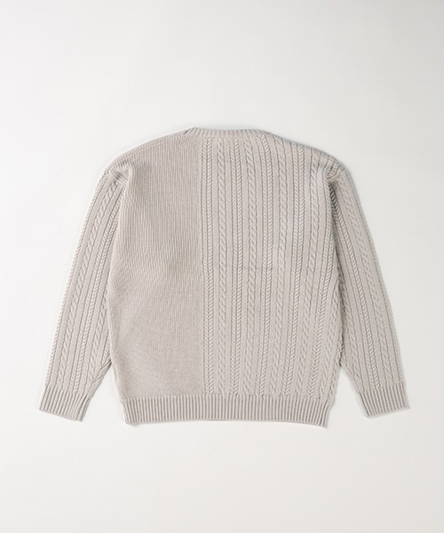 GDC（ジーディーシー）の「Big Cable Knit（ニット/セーター・メンズ・ホワイト/ブラック/グレイッシュベージュ・MEDIUM/LARGE）」の11枚目の写真