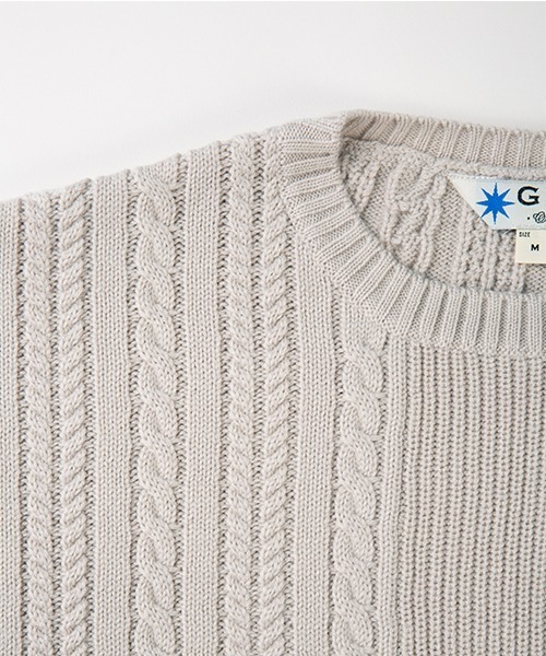 GDC（ジーディーシー）の「Big Cable Knit（ニット/セーター・メンズ・ホワイト/ブラック/グレイッシュベージュ・MEDIUM/LARGE）」の10枚目の写真