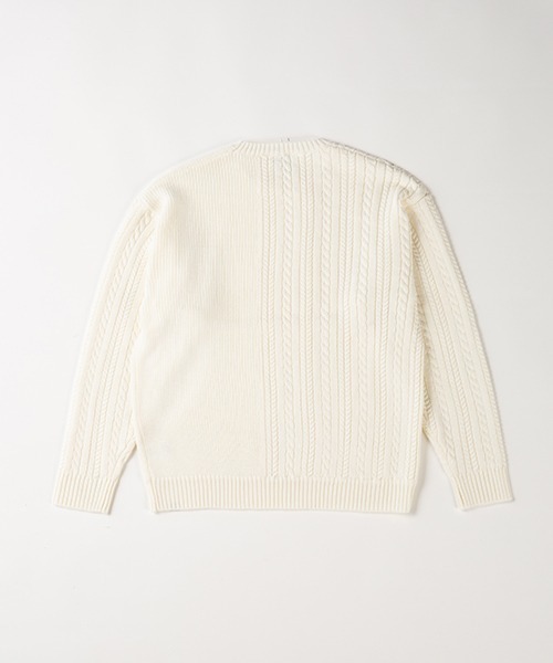 GDC（ジーディーシー）の「Big Cable Knit（ニット/セーター・メンズ・ホワイト/ブラック/グレイッシュベージュ・MEDIUM/LARGE）」の5枚目の写真