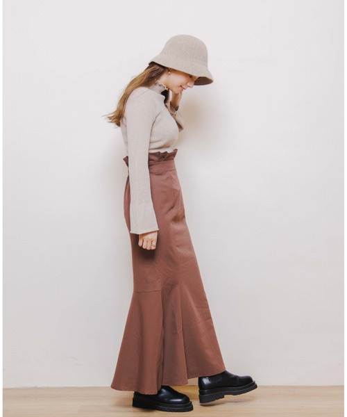 flower（フラワー）の「スモーキーマーメイドスカート（スカート・レディース・ベージュ/ブラウン・FREE）」の4枚目の写真