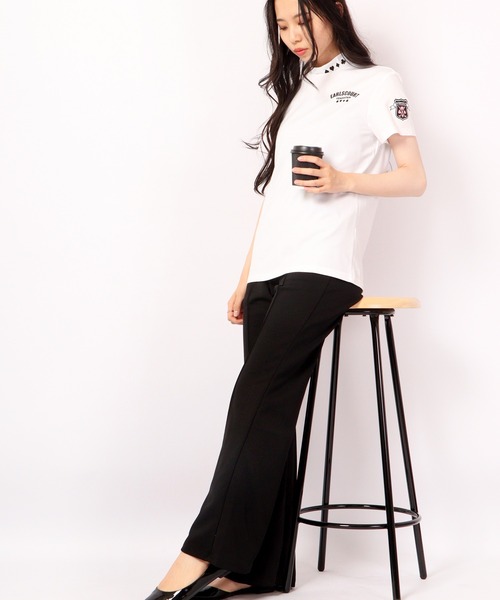 FUNALIVE(ファンアライブ)の「GENERATION LINE ワッペン半袖モックネック(Tシャツ/カットソー・レディース・ブラック/ピンク/ネイビー/ホワイト・M/L/S)」の17枚目の写真