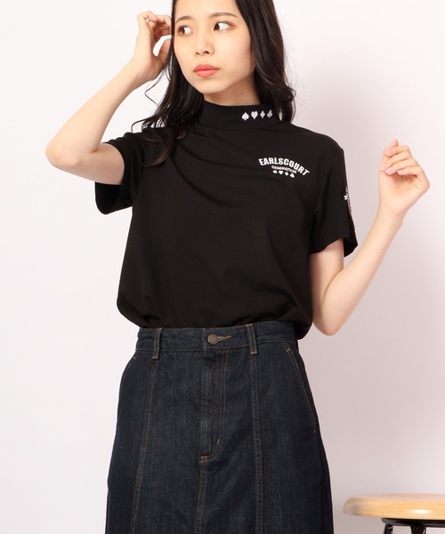 FUNALIVE(ファンアライブ)の「GENERATION LINE ワッペン半袖モックネック(Tシャツ/カットソー・レディース・ブラック/ピンク/ネイビー/ホワイト・M/L/S)」の21枚目の写真