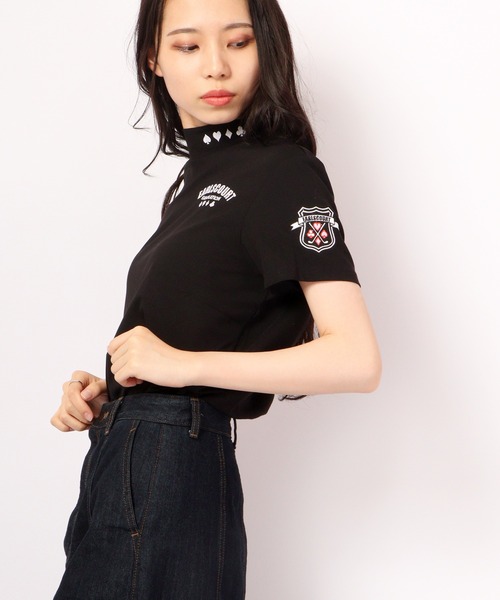 FUNALIVE(ファンアライブ)の「GENERATION LINE ワッペン半袖モックネック(Tシャツ/カットソー・レディース・ブラック/ピンク/ネイビー/ホワイト・M/L/S)」の22枚目の写真