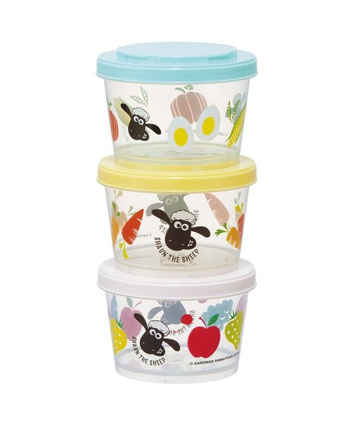 BAYBLO（ベイブロ）の「(SK)お弁当箱にも使える。ジョイント式 保存容器 3Pセット[240ml×3]（お弁当箱・レディース・ライトグレー/ベージュ系/マルチ/ライトベージュ/チェック/カラフル/その他1/その他2/その他3/その他9/その他5/その他4/その他8・ONE SIZE）」の9枚目の写真