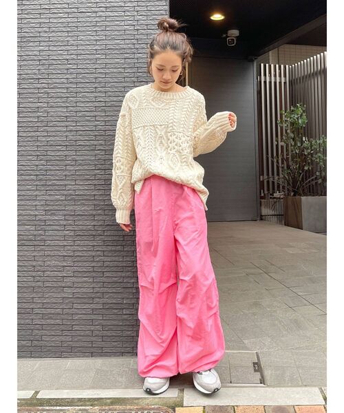 Ungrid(アングリッド)の「【WEB限定】ナイロンドロストパンツ(その他パンツ・レディース・チャコールグレー/パープル/ピンク/オレンジ/グリーン・FREE)」の7枚目の写真