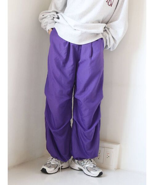 Ungrid(アングリッド)の「【WEB限定】ナイロンドロストパンツ(その他パンツ・レディース・チャコールグレー/パープル/ピンク/オレンジ/グリーン・FREE)」の17枚目の写真