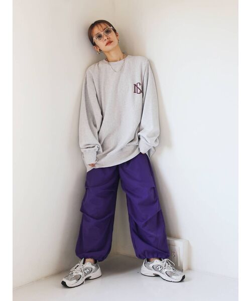 Ungrid(アングリッド)の「【WEB限定】ナイロンドロストパンツ(その他パンツ・レディース・チャコールグレー/パープル/ピンク/オレンジ/グリーン・FREE)」の18枚目の写真