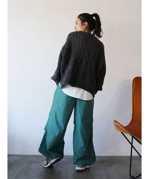 Ungrid(アングリッド)の「【WEB限定】ナイロンドロストパンツ(その他パンツ・レディース・チャコールグレー/パープル/ピンク/オレンジ/グリーン・FREE)」の22枚目の写真