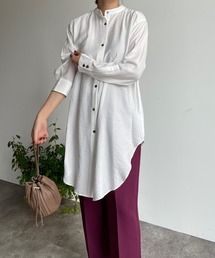 DouDou | 【WEB限定】 バンドカラーロングシャツ(シャツ/ブラウス)