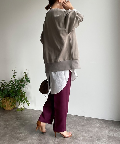 DouDou(ドゥドゥ)の「【WEB限定】 バンドカラーロングシャツ(シャツ/ブラウス・レディース・オフホワイト/ブラック/サックスブルー・FREE)」の21枚目の写真