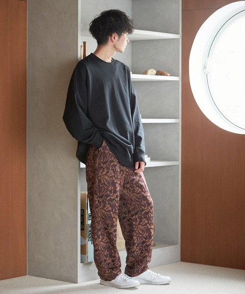 ジャガード パンツ 花柄 フラワー 刺繍 ボタニカル ジャガード パンツ 花柄 フラワー 刺繍 ボタニカル