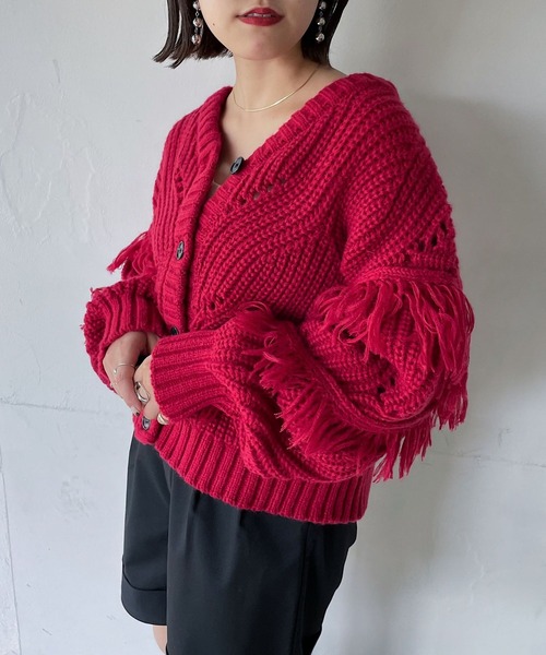 PAGEBOY（ページボーイ）の「フリンジショートカーディガン