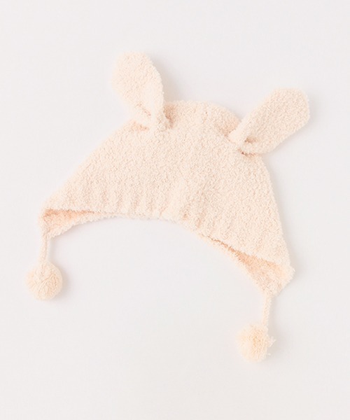 petit main（プティマイン）の「アニマル耳つきニット帽（ニットキャップ/ビーニー・キッズ・チャコール/ライトピンク/アイボリー・46cm/48cm）」の3枚目の写真