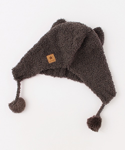 petit main（プティマイン）の「アニマル耳つきニット帽（ニットキャップ/ビーニー・キッズ・チャコール/ライトピンク/アイボリー・46cm/48cm）」の6枚目の写真