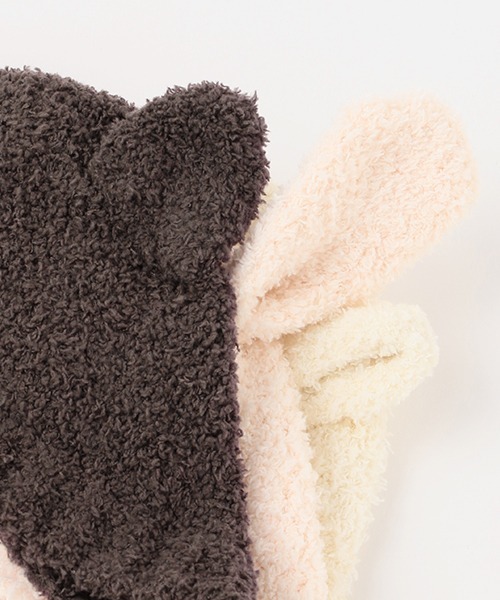 petit main（プティマイン）の「アニマル耳つきニット帽（ニットキャップ/ビーニー・キッズ・チャコール/ライトピンク/アイボリー・46cm/48cm）」の7枚目の写真