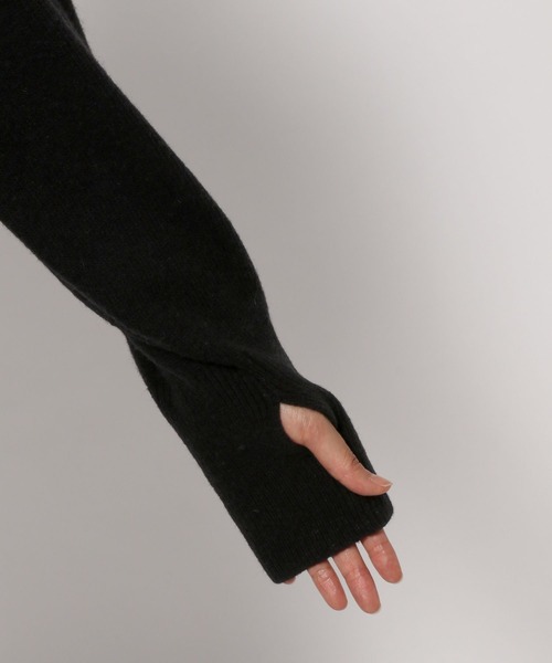 yuw（ユウ）の「アームウォーマーツキニットワンピース　294800（ワンピース・レディース・ブラウン/ブラック/ブルー・FREE）」の6枚目の写真