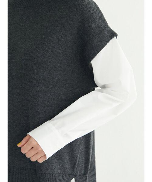 Green Parks(グリーンパークス)の「ニットドッキングベスト風ワンピースII(ワンピース・レディース・グレー系その他2・FREE)」の15枚目の写真