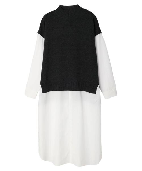 Green Parks(グリーンパークス)の「ニットドッキングベスト風ワンピースII(ワンピース・レディース・グレー系その他2・FREE)」の13枚目の写真