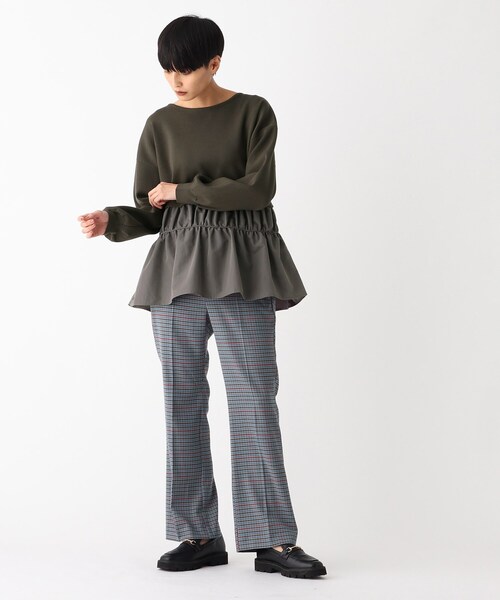 OPAQUE.CLIP（オペークドットクリップ）の「◆【C】ドッキングペプラムニット（チュニック・レディース・グリーン/ブラック/チャコールグレー・38/40/36）」の10枚目の写真