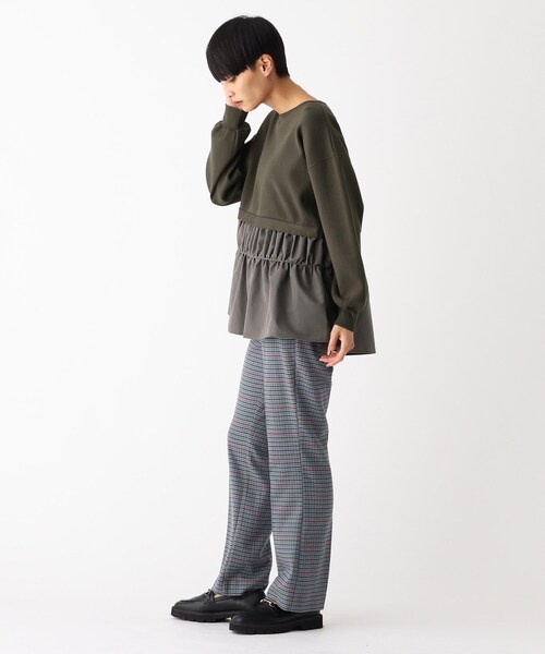 OPAQUE.CLIP（オペークドットクリップ）の「◆【C】ドッキングペプラムニット（チュニック・レディース・グリーン/ブラック/チャコールグレー・38/40/36）」の20枚目の写真