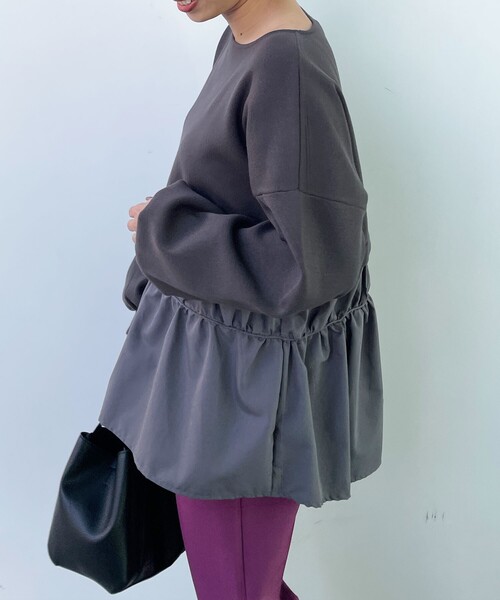 OPAQUE.CLIP（オペークドットクリップ）の「◆【C】ドッキングペプラムニット（チュニック・レディース・グリーン/ブラック/チャコールグレー・38/40/36）」の15枚目の写真